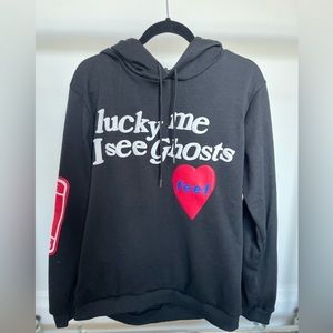 Black graphic oversized hoodie